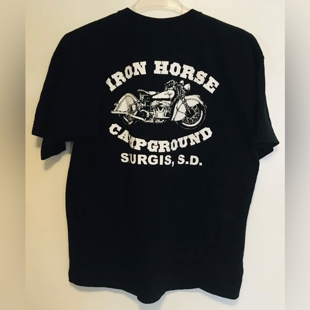 2 Motorcycle TShirts Iron Horse Campground Sturgis &… Gem